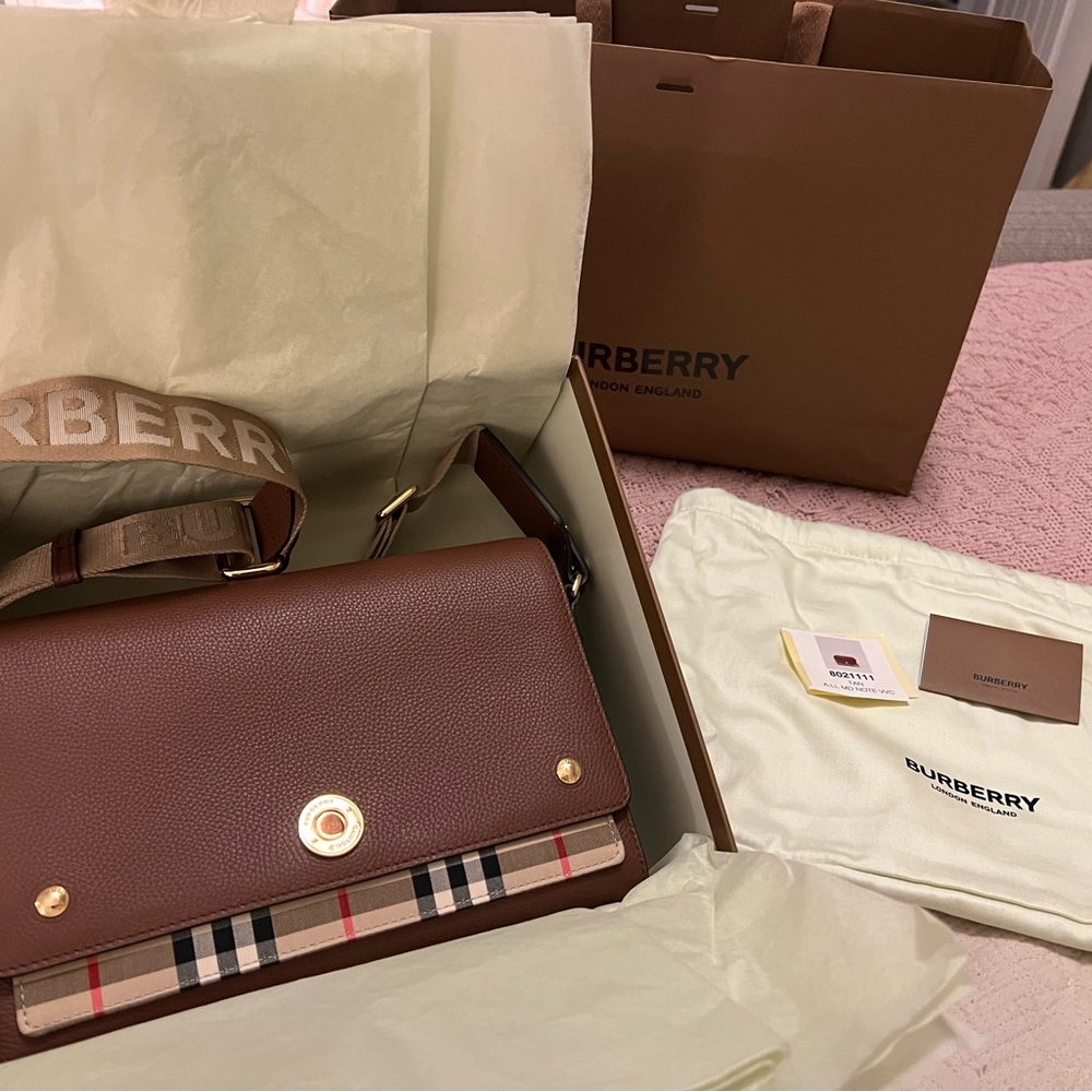 Burberry leather crossbody bag.